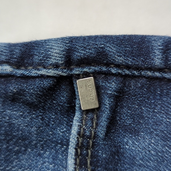 Chico's Distressed Whiskering Skinny Jeans 4R Blue - Picture 7 of 16